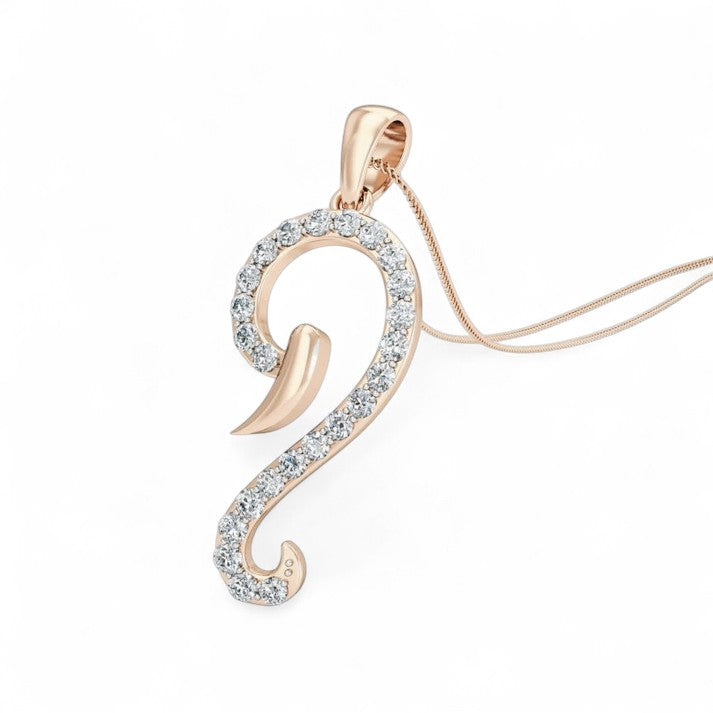 Spiritual Design Gold Diamond Ganesha Pendant