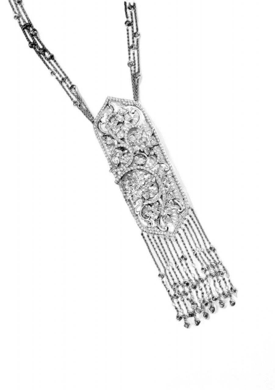 Grand Designer Filigree Style Diamond Floral Pendant