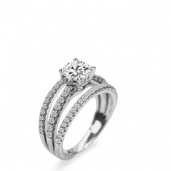 2Carat Solitaire Dual tone Multi band Ring