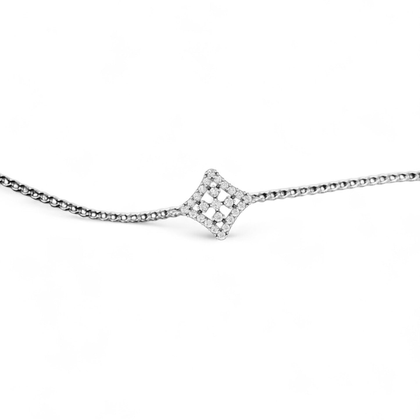 Square Mesh Gold and Diamond Bracelet Size Bracelet