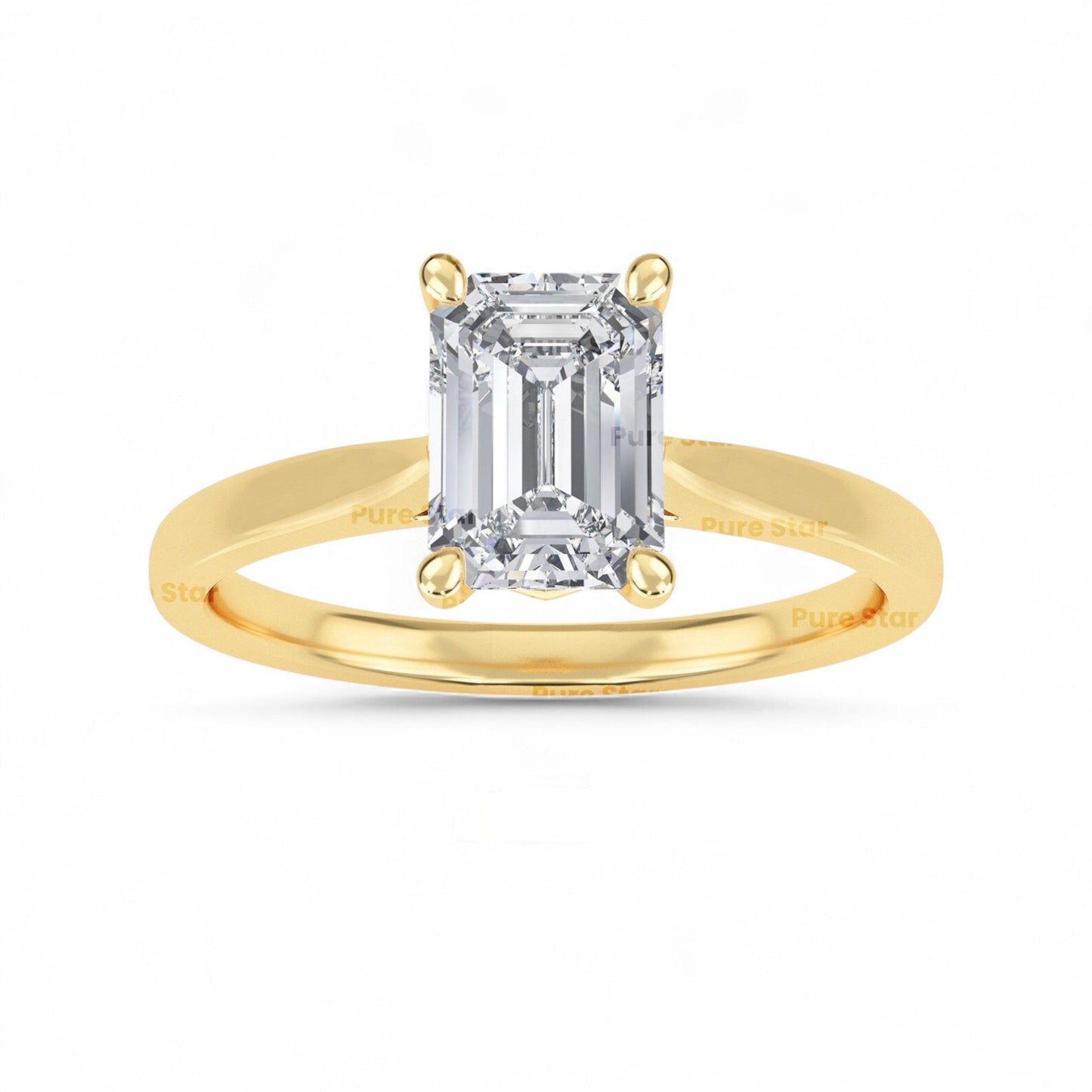 1.5Ct Classic White Emerald Solitaire Ring
