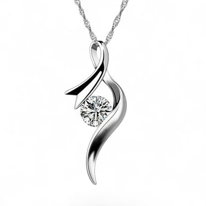 S Curve Solitaire Pendant