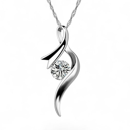S Curve Solitaire Pendant