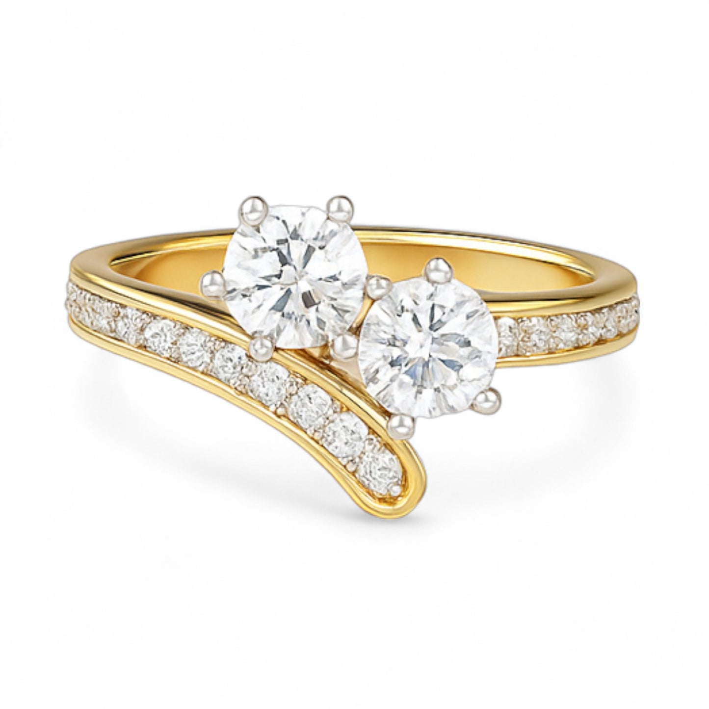 Twin Spark Diamond Band Ring