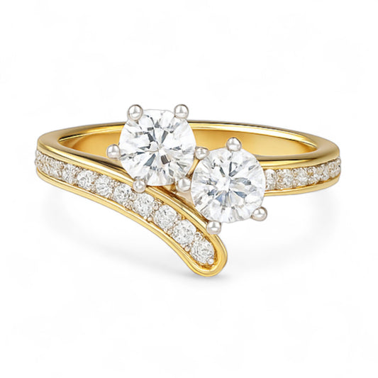 Twin Spark Diamond Band Ring