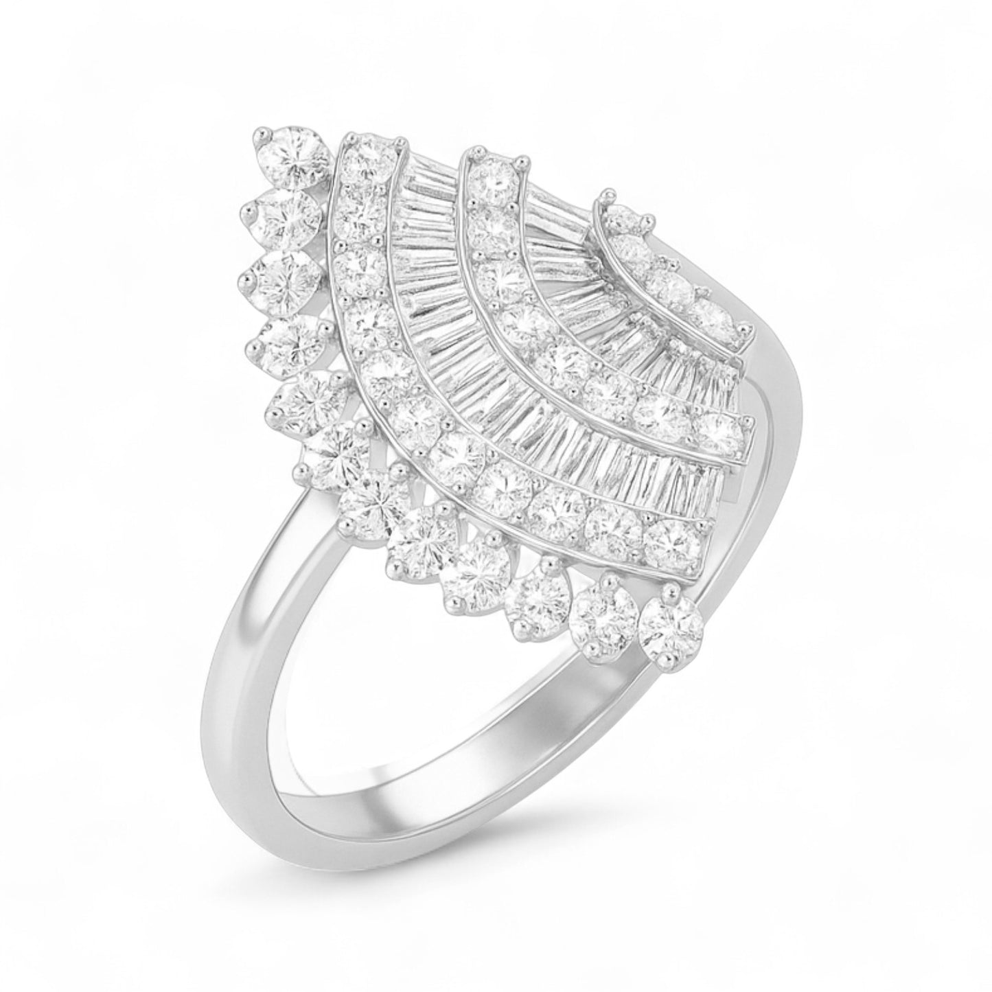 Royal Fan Diamond Cocktail Ring