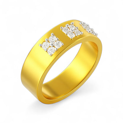 Classic Triple Cluster Diamond Band Ring