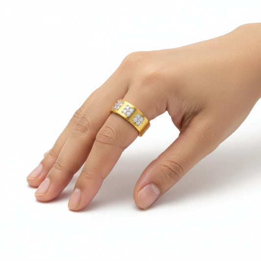 Classic Triple Cluster Diamond Band Ring