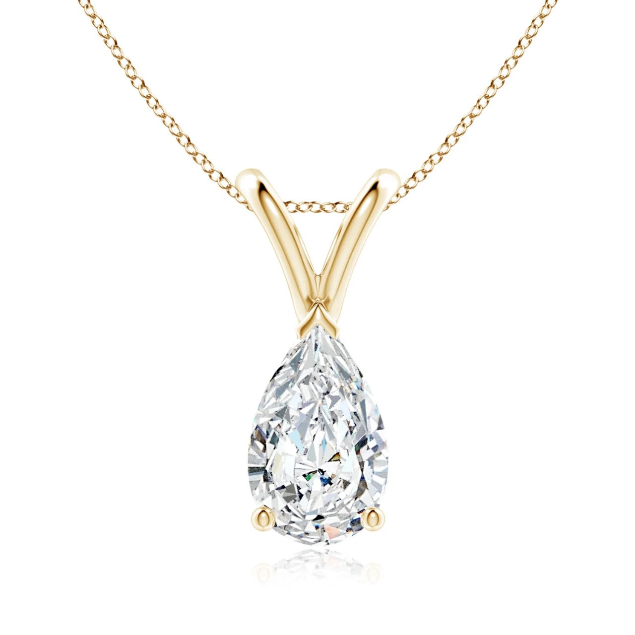 Pear Solitaire Pendant