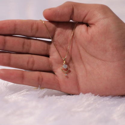 Dazzling Star in a Heart Pendant