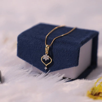 Dazzling Star in a Heart Pendant