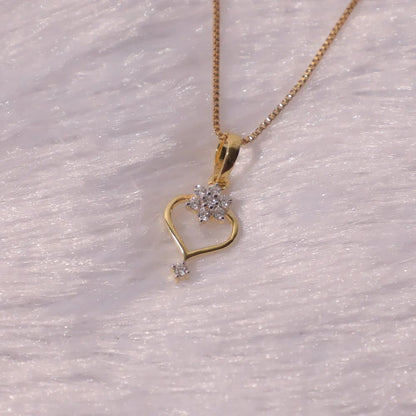 Dazzling Star in a Heart Pendant