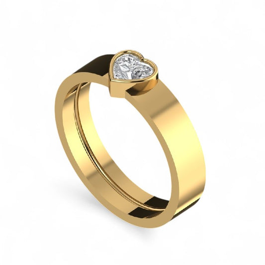 Heart Shaped Diamond Solitaire Promise or Engagement Ring