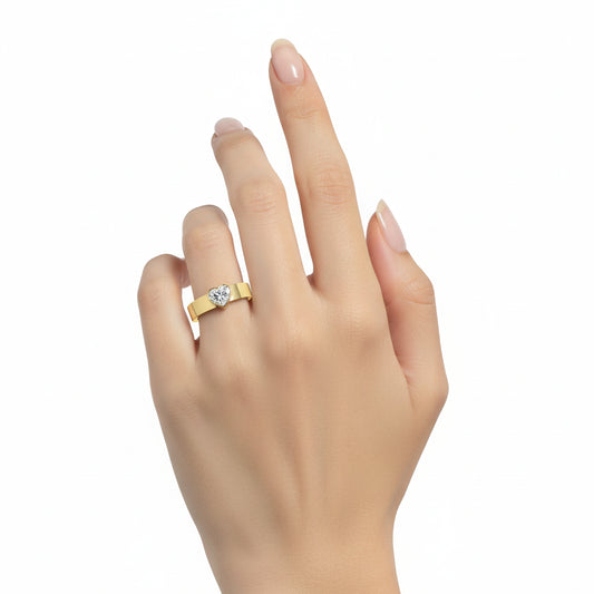 Heart Shaped Diamond Solitaire Promise or Engagement Ring