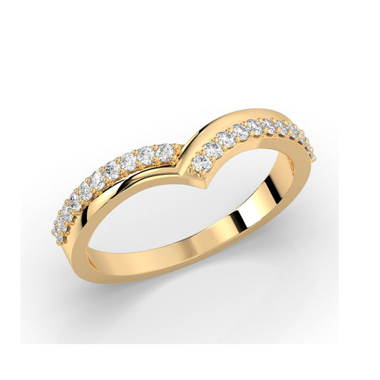 V Shaped Diamond Band Ring