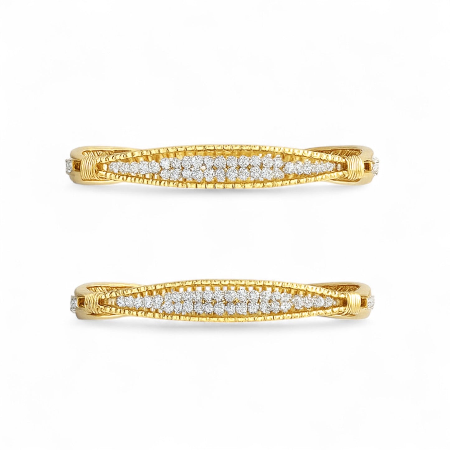 Classic Triple Row Diamond Bangle