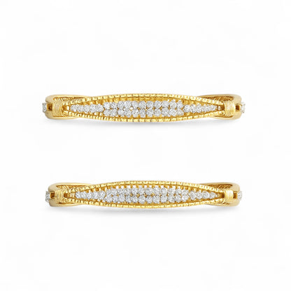 Classic Triple Row Diamond Bangle