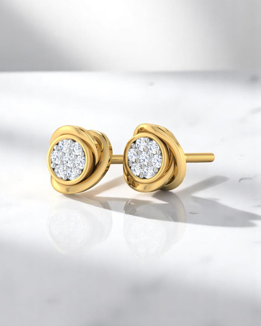 Diamond Bloom Rose Stud Earrings
