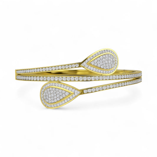 Teardrop Halo Diamond Bangle