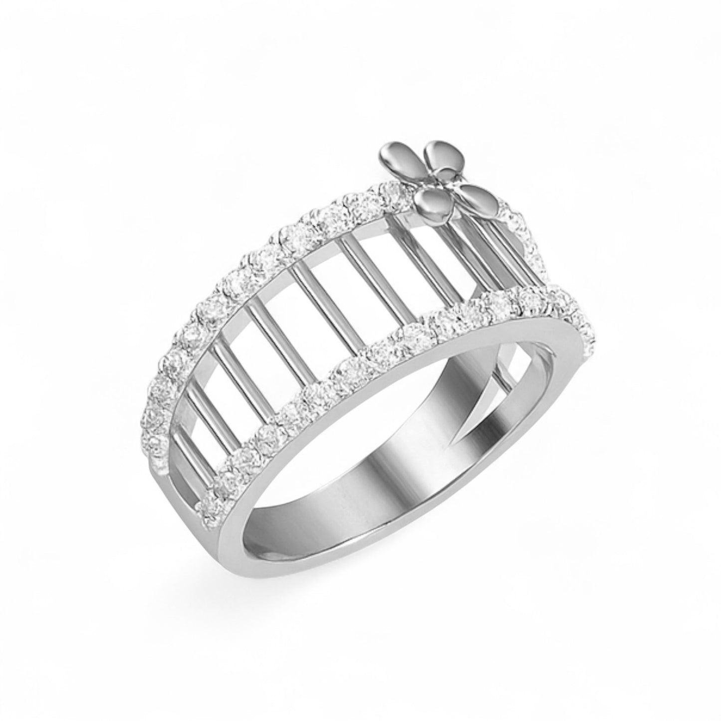 Rose Gold Blossom Diamond Ring