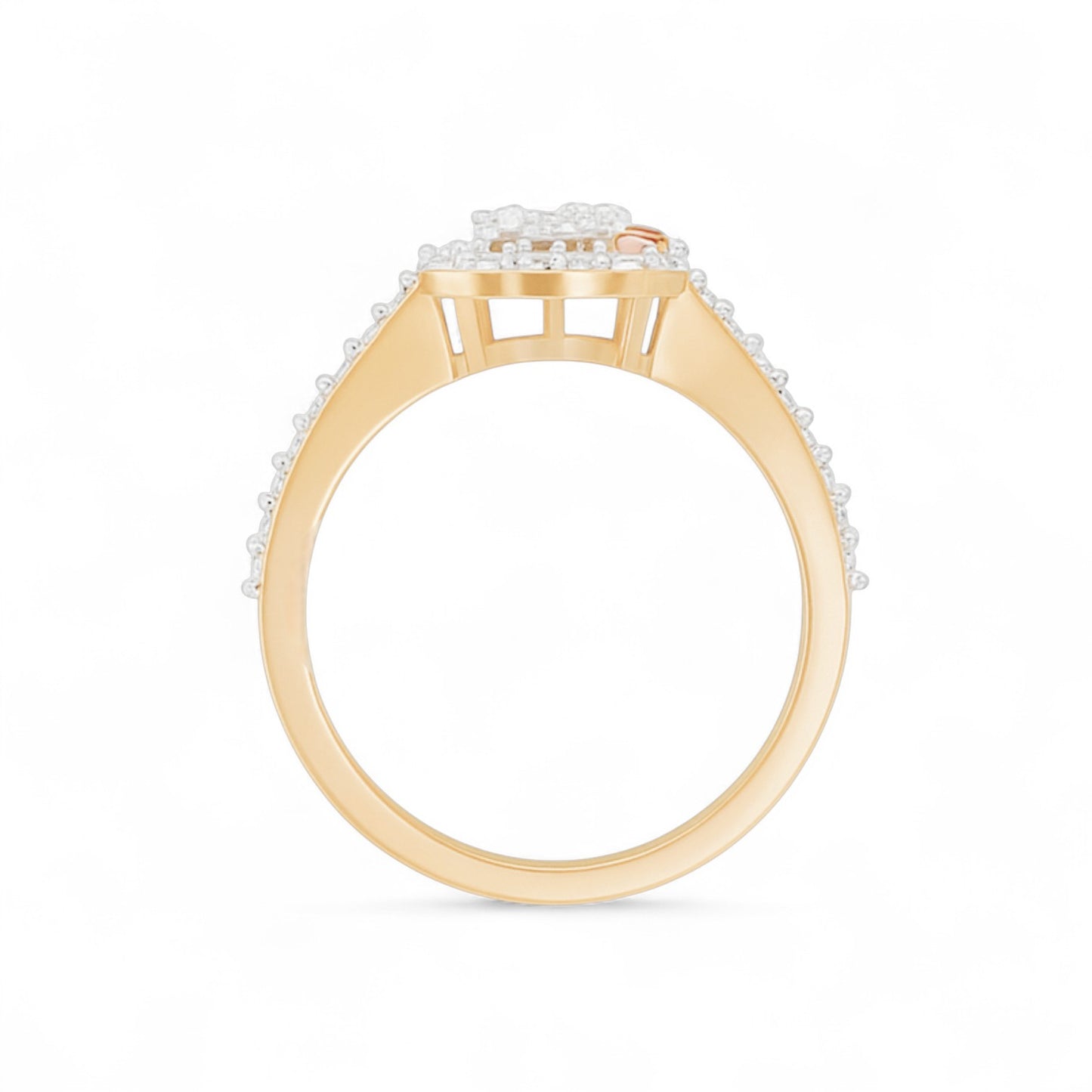 Petal Heart Halo Ring