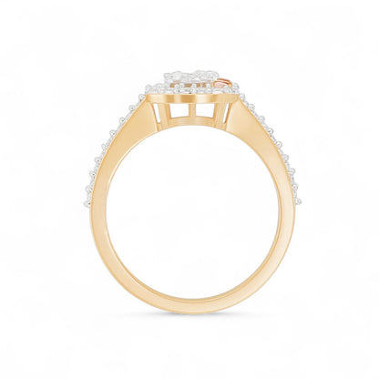 Petal Heart Halo Ring