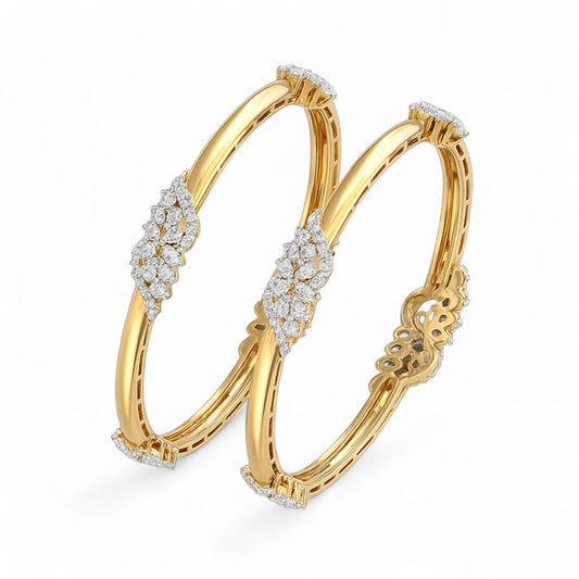 Golden Cascade Diamond Bangle