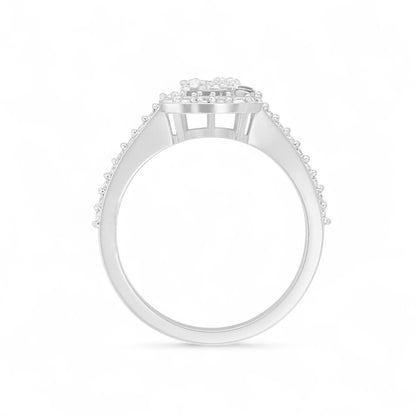 Petal Heart Halo Ring