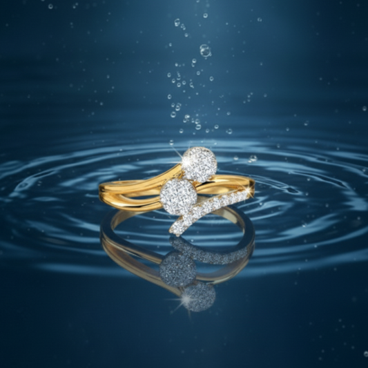 Twin Sparkle Curve Ring