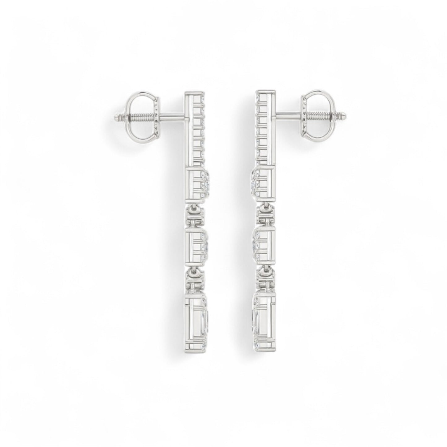 Elegant Gold Diamond Drop Earrings