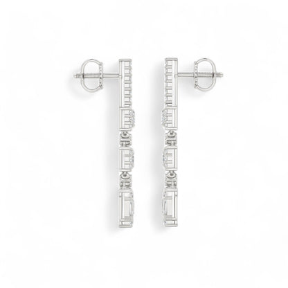 Elegant Gold Diamond Drop Earrings