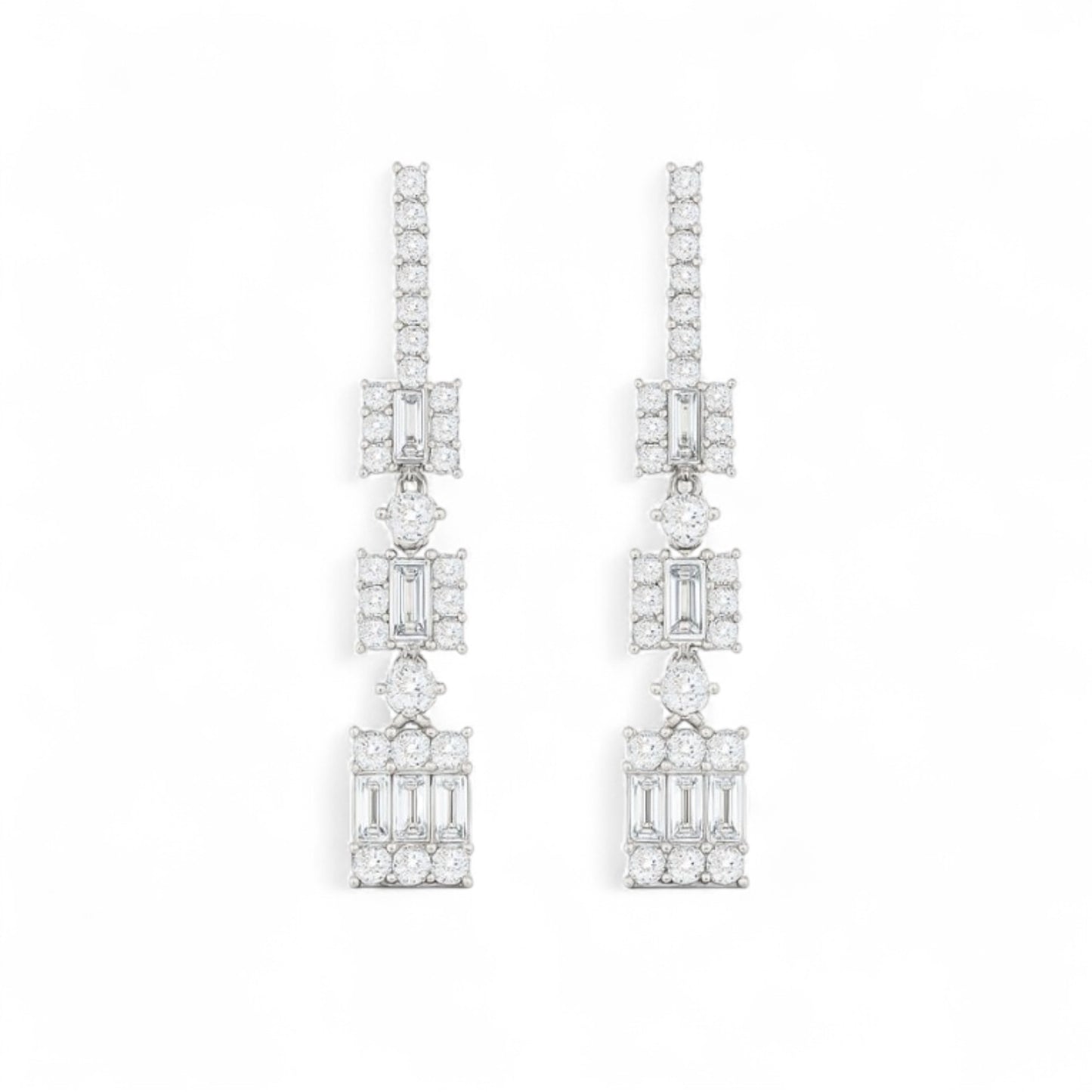 Elegant Gold Diamond Drop Earrings