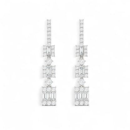 Elegant Gold Diamond Drop Earrings