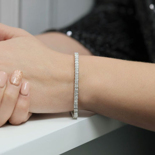 Princess-Cut Diamond Line Bracelet