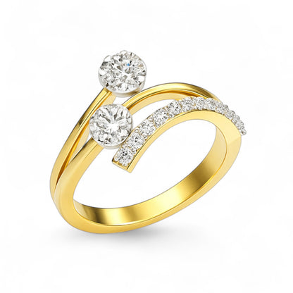 Twin Sparkle Curve Ring