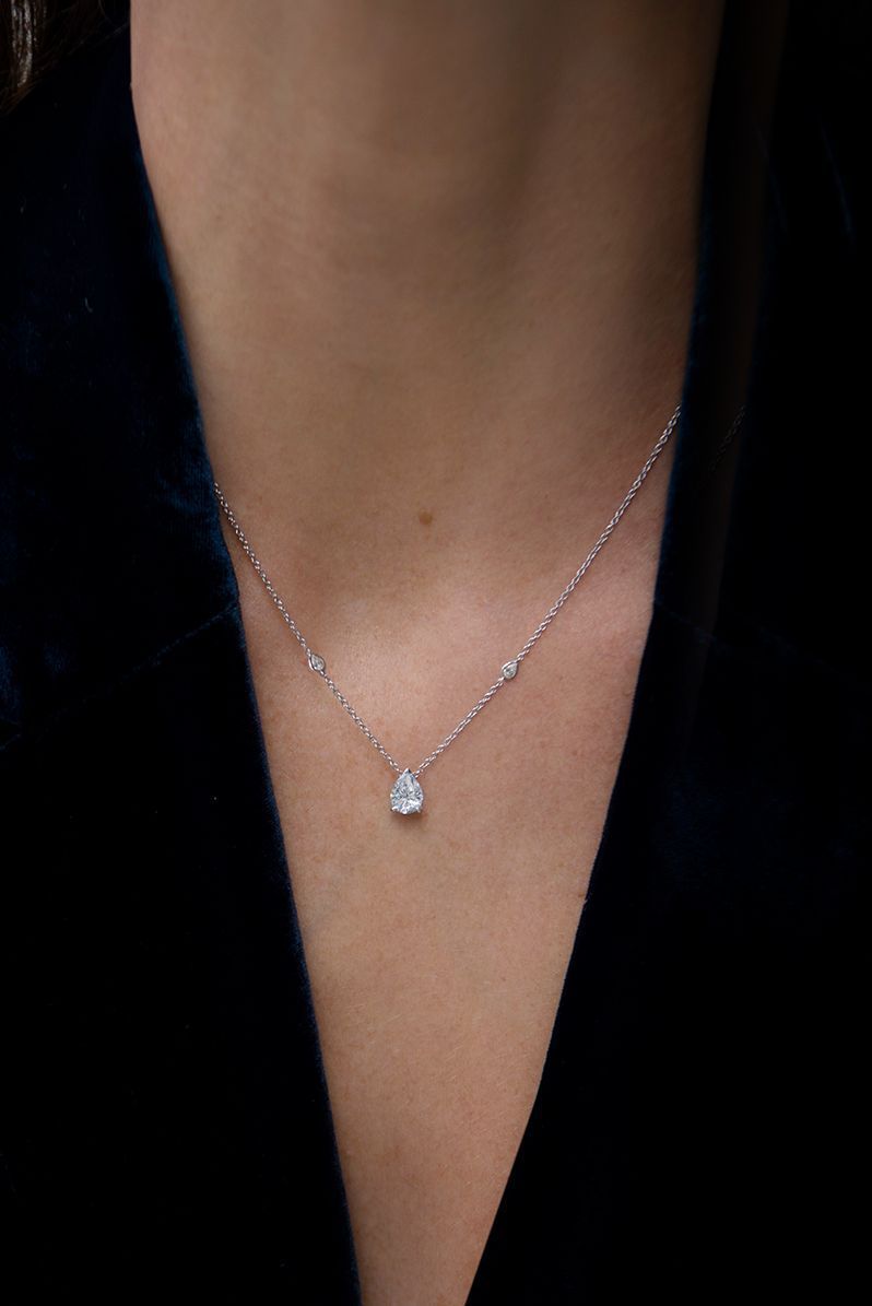 Pear Solitaire Pendant