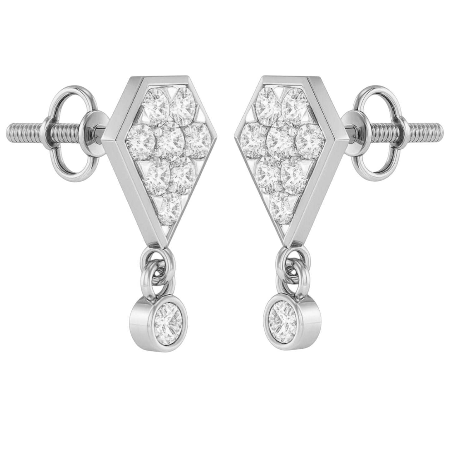 Geometric Spark Diamond Jhumka Earrings