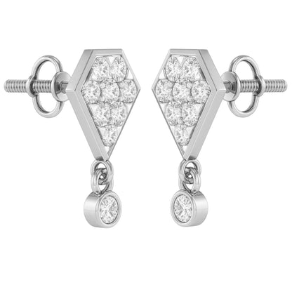 Geometric Spark Diamond Jhumka Earrings