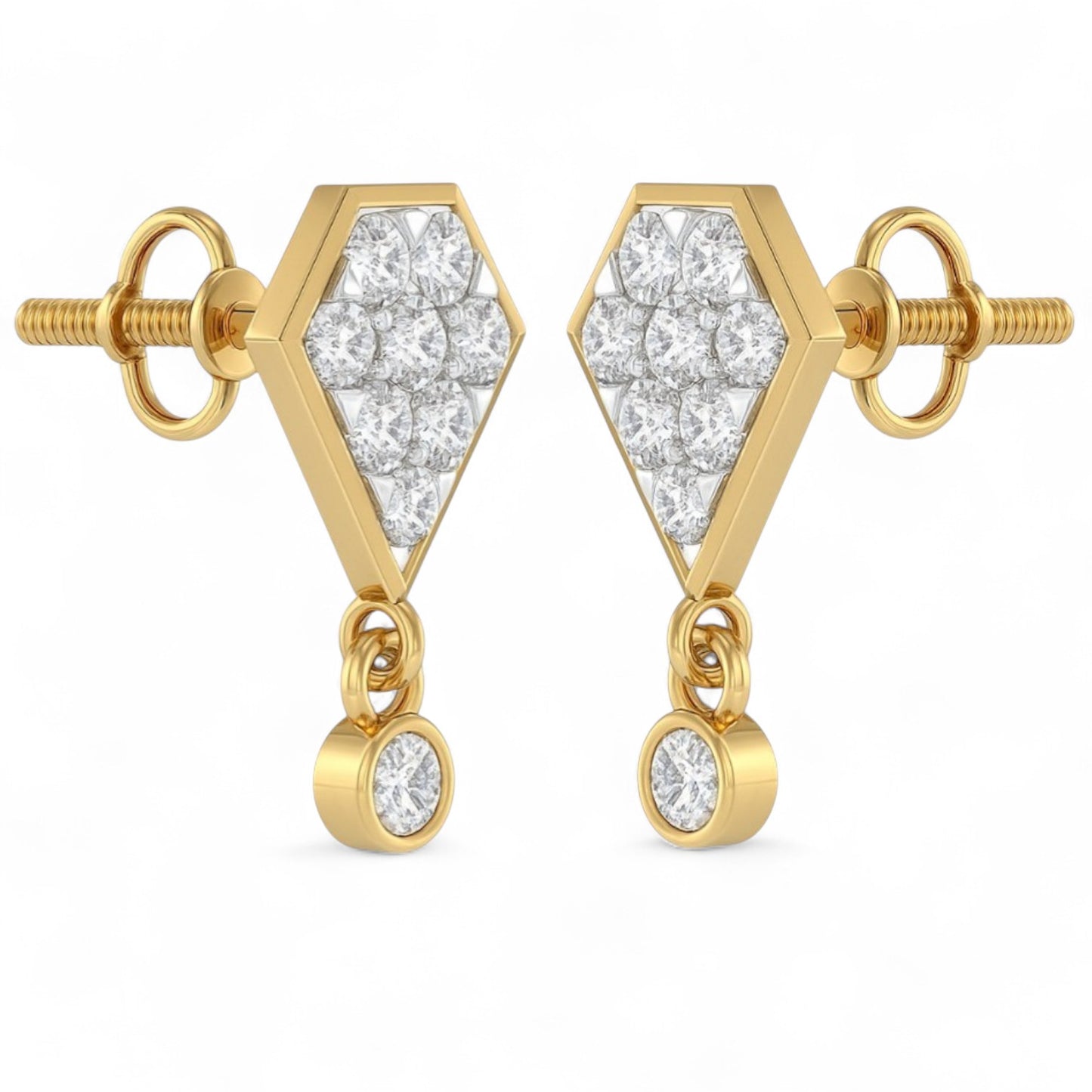 Geometric Spark Diamond Jhumka Earrings