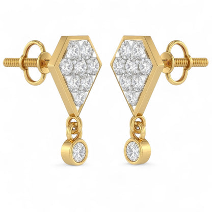 Geometric Spark Diamond Jhumka Earrings