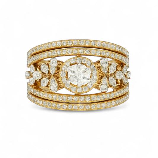 Royal Heritage Wide Diamond Band Ring
