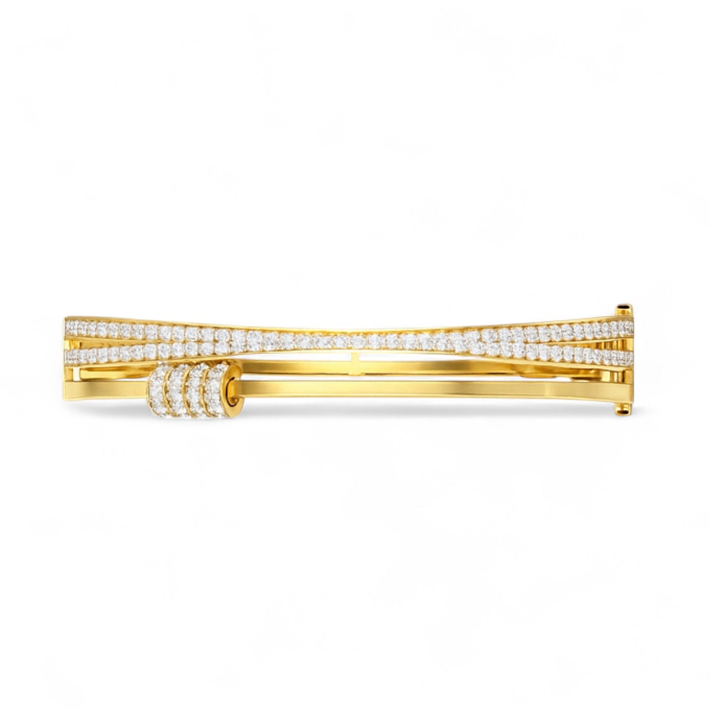 Modern Triple Band Diamond Accent Bracelet