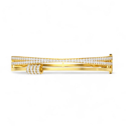 Modern Triple Band Diamond Accent Bracelet