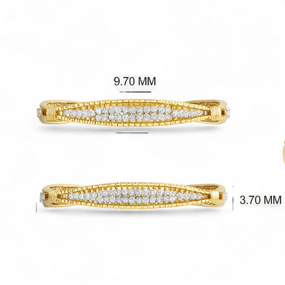 Classic Triple Row Diamond Bangle