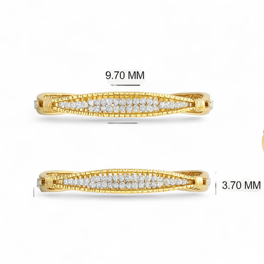 Classic Triple Row Diamond Bangle