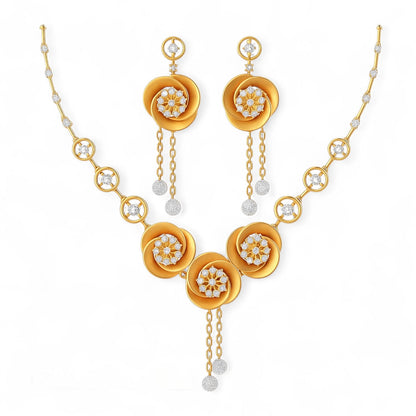 Floral Diamond Necklace Set