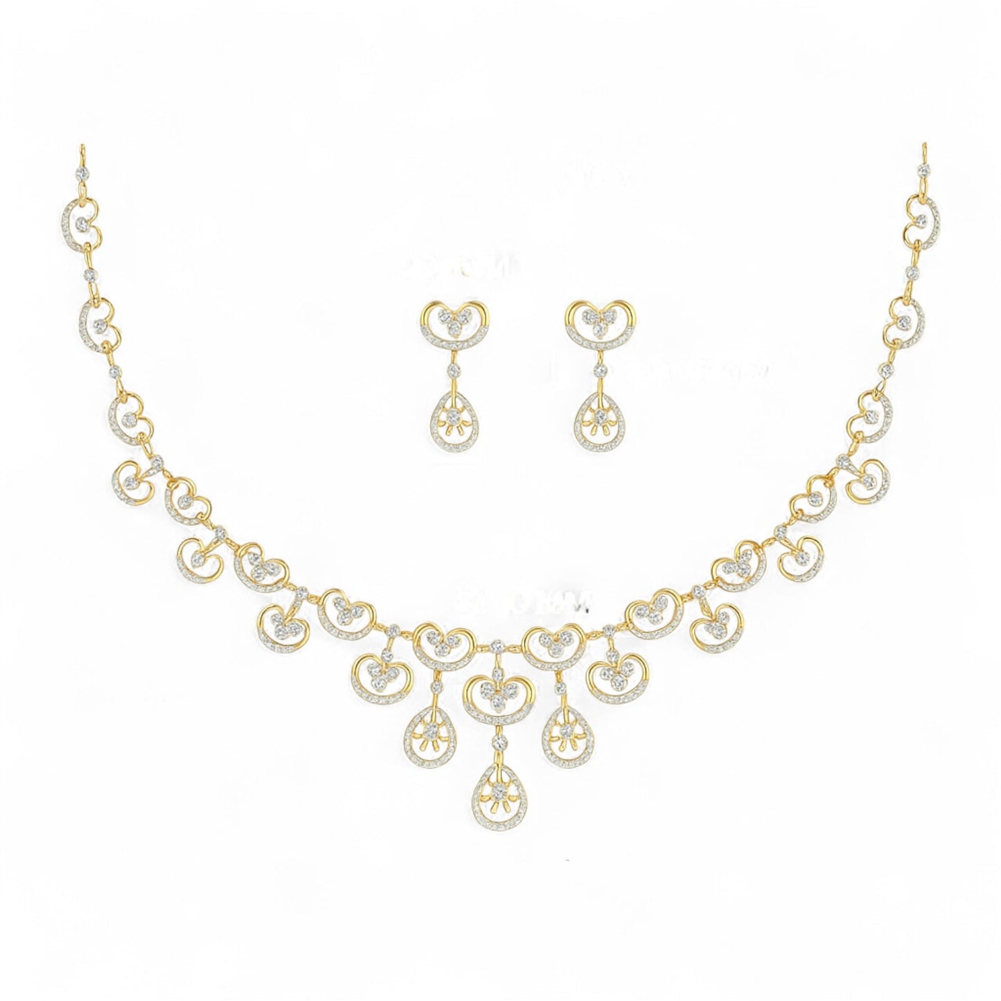 Designer Rose Gold Diamond Necklace with Drop Detailing