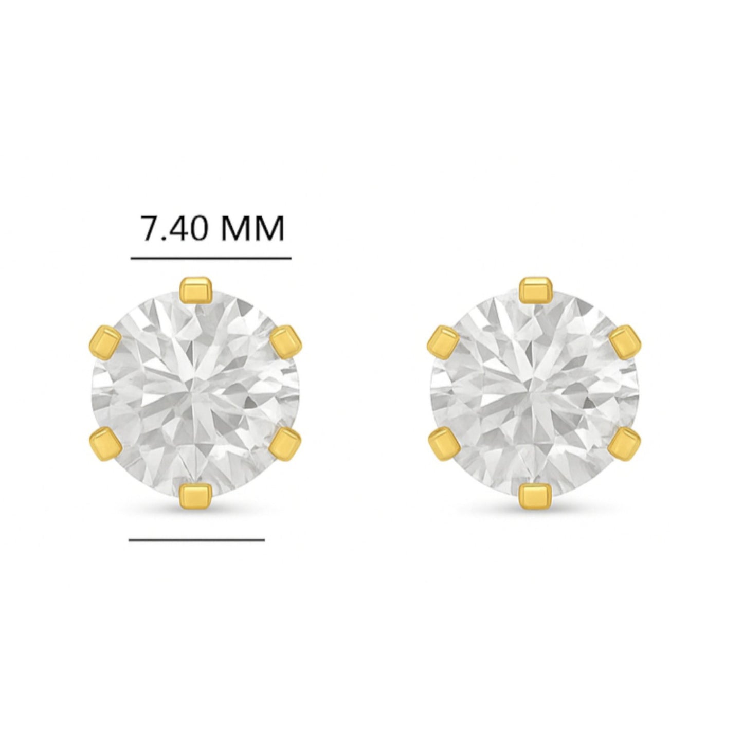Classic Round Solitaire Diamond Stud Earrings