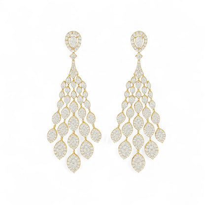 Majestic Chandelier Diamond Jhumka Earrings