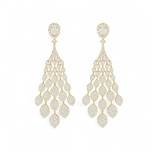 Majestic Chandelier Diamond Jhumka Earrings